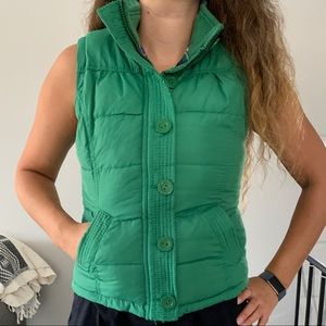 Green puff vest fleece lined